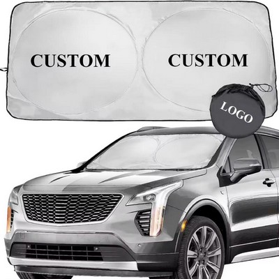 Custom 2 Circles Foldable Car Windshield Sunshade