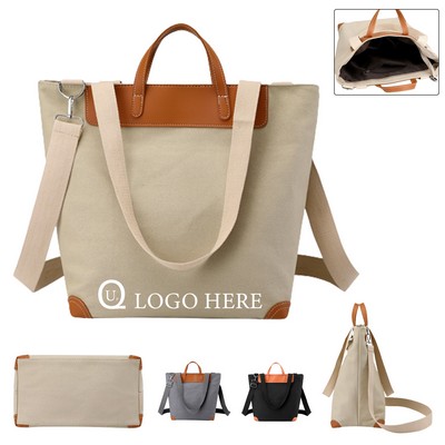 Tote Canvas Shoulder Boat Bag W/ Interior Pocket