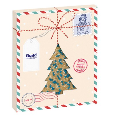 Holiday Tree Window Box with Gourmet Cookie - Sugar Cookie w/ Corporate Color™ Nonpareils