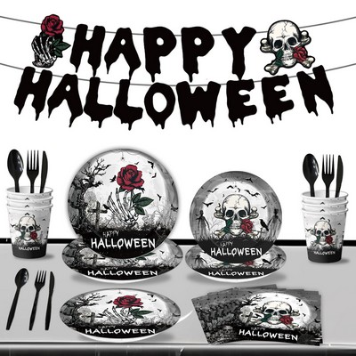 Halloween Skulls Tableware Decoration Set