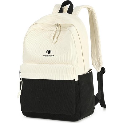 Corduroy Backpack Large Lightweight School Laptop