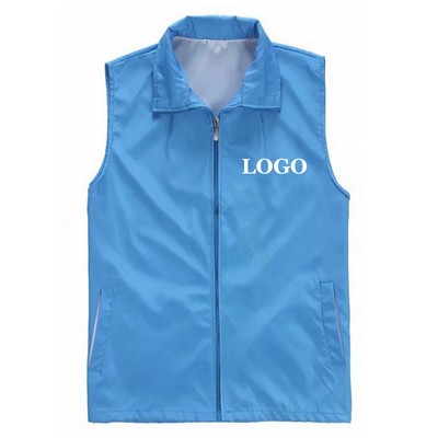 Collar Uniform Volunteer Vest With Zipper