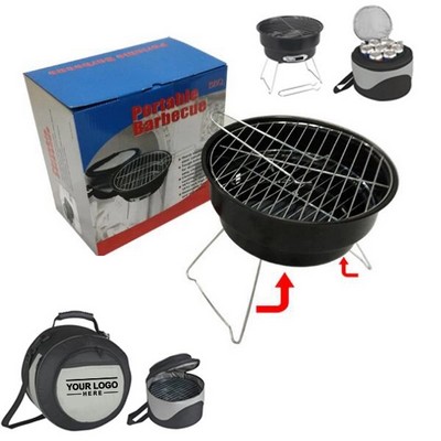 Portable BBQ Grill with Insulated Cooler Bag for Outdoor Cooking