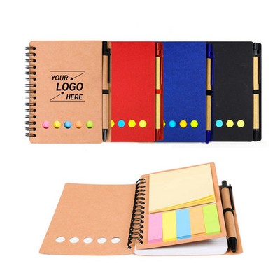 Mini Spiral Notebook with Sticky Notes and Page Flags