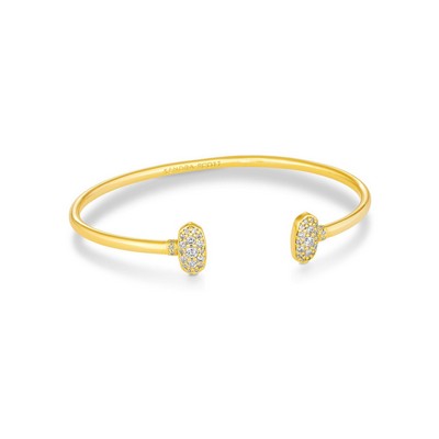 Kendra Scott Grayson Crystal Cuff Bracelet Gold W/Cz