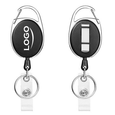 Retractable Metal ID Badge Holder with Clip