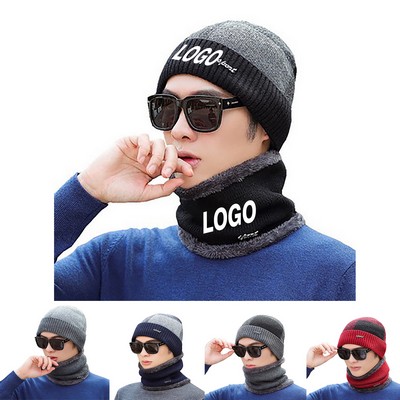 Beanie Hat and Scarf Winter Set for Men and Women