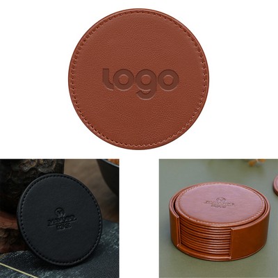 Leatherette Round Coasters (4")