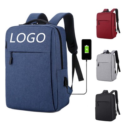 15.6 Inch Laptop Backpack W/USB Charger Port