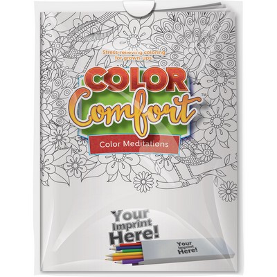 Combo Pack - CC102 Color Comfort & 6-Pack of Colored Pencils (Imprinted) in a Poly Bag