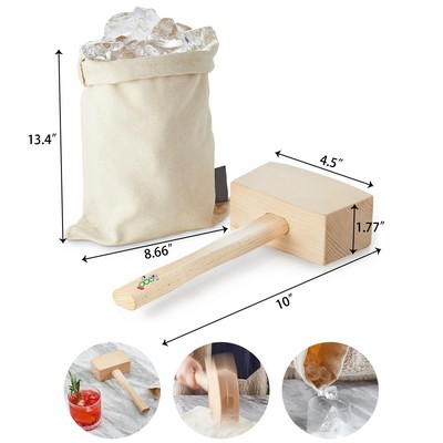 Canvas Bag Wooden Mallet Bar Tools Bartender Kit