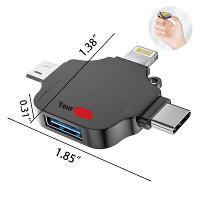 Lightning Male to USB Female Adapter 3 Port Adaptador Conector