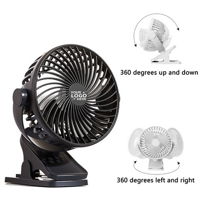 Desktop Wall Desk Clamp USB Charging Clip Fan