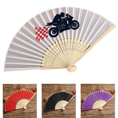 Silk Fabric Bamboo Folded Hand Fan