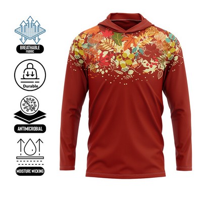 Unisex and Kids' Full Sublimation 140G Mesh Long Sleeve Hooded T-Shirt