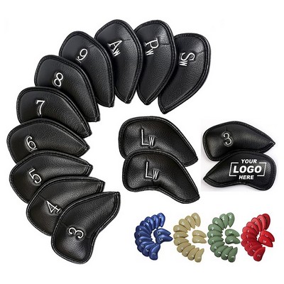 12 Pack PU Leather Golf Iron Covers