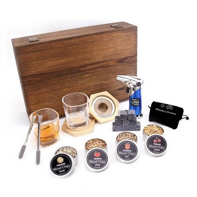 Whiskey Smoker Kit with Glasses and Chilling Stones