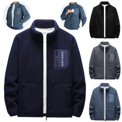 Men's Fleece Jackets Lightweight Full-Zip Fall Jacket