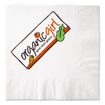 White 3-Ply Coin Edge Embossed Beverage Napkin (Grande Line)