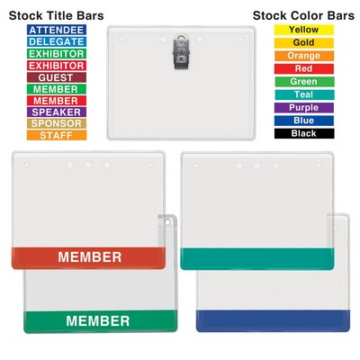 Stock Color & Title Bar I.D. Card Holders w/ Clip