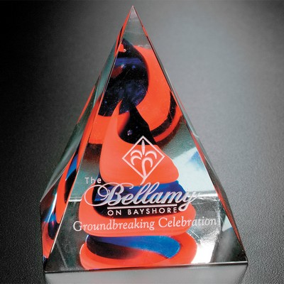 Swirl Pyramid - Red/Blue 4"