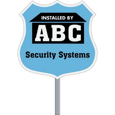 Badge Security White Reflective Yard Sign (9"x 9")