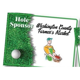 Hole Sponsor Golf Sign w/Golf Ball on Green (Horizontal, 12"x18")