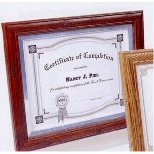 Cherry Hardwood Lined Certificate Frame - 8.5x11