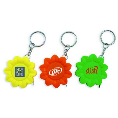 Sunflower Shape Tape Measure w/Key Chain