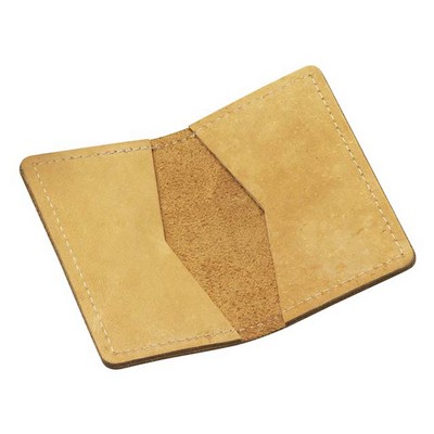 Nubuck Business Card Holder w/Raw Edges