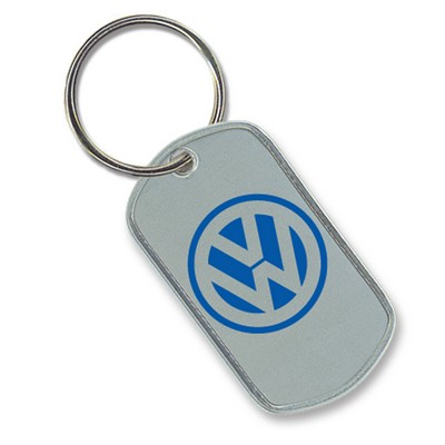 Pad Printed Dog Tag w/ 1" Key Ring