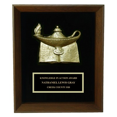 Lamp of Knowledge Shadow Frame Plaque