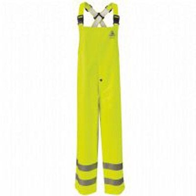 Bulwark® Hi-Visibility 10 Oz. Flame Resistant Rain Bib Overalls w/2" Striping