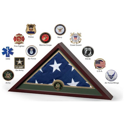 Go Army Medallion Flag Display Case w/Interment Flag (5'x9'-6'')