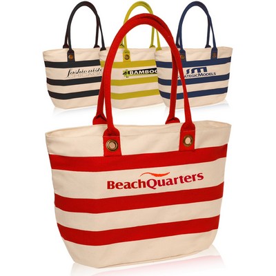 Striped Sailor Canvas Tote Bags (18.25"x11")