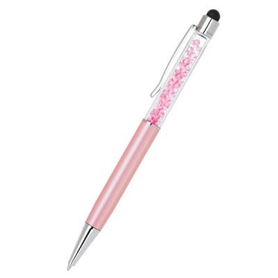 Crystal Stylus pen / ball point pen - Pink