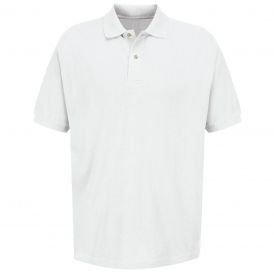 Red Kap™ Men's Short Sleeve Basic Pique Polo w/No Pocket - White