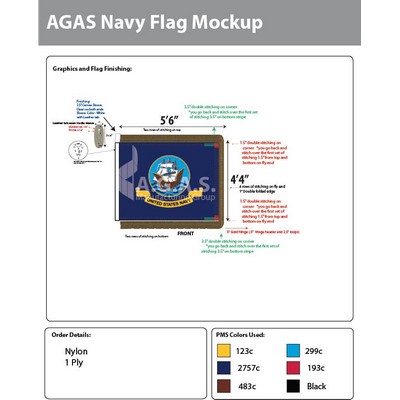 Navy Parade Flags 52x66 inch