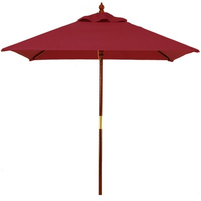 US Made 7 1/2' Square (11' Diagonal) Commercial Hardwood Frame 4 Panel Market Umbrella