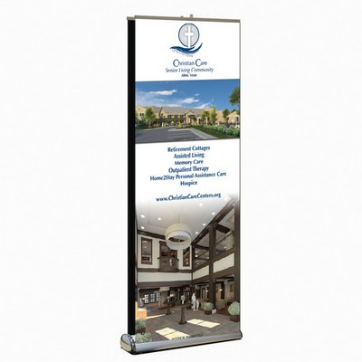 Double-Sided Premium Retractable Banner Stand Kit, Vinyl (33" x 80" )