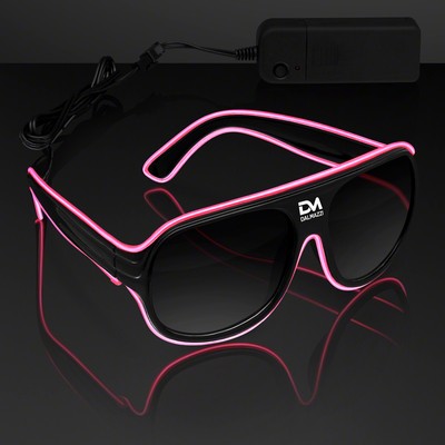 Pink "Neon Look" Aviator EL Shades - Domestic Print