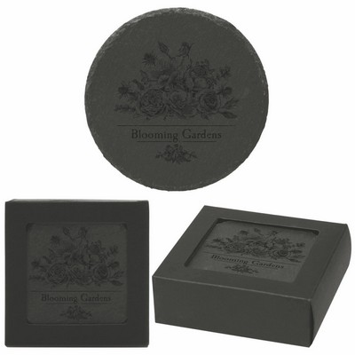 Round Slate Coaster Set