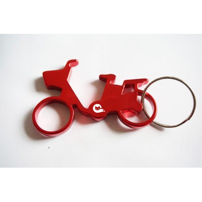 Creative Design Bicycle-Shaped Bottle Opener w/Key Tag