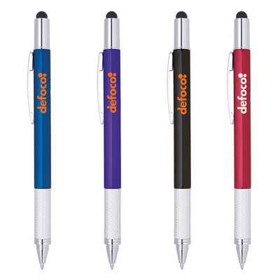 Hiroko Multi-Functional Twist Action Plastic Pen/Stylus