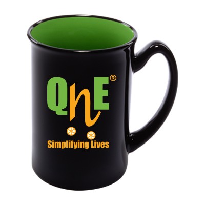 16 Oz. Black Marco Two-Tone Mug w/Lime Green Interior