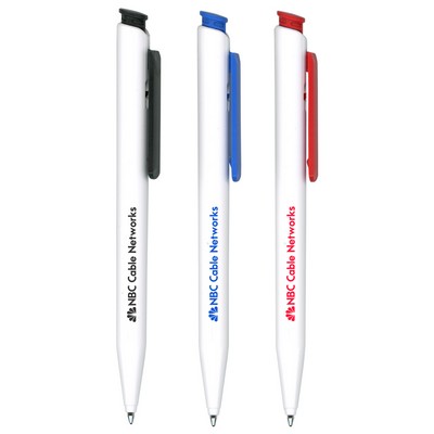 Atlanta Retractable Ballpoint Pen - White