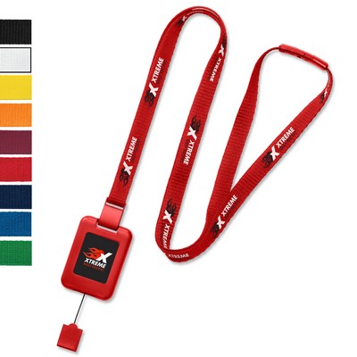 3/8" SlimReel (TM)* Silkscreen Lanyard/Badge Reel System