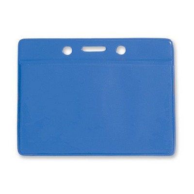 Vinyl Horizontal Color Back Badge Holder (3.75"x 3")(Blue)