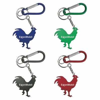 Rooster Shape Bottle Opener w/Key Chain & Carabiner