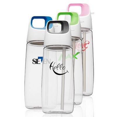 27 Oz. Accent Cube Water Bottles with Straw